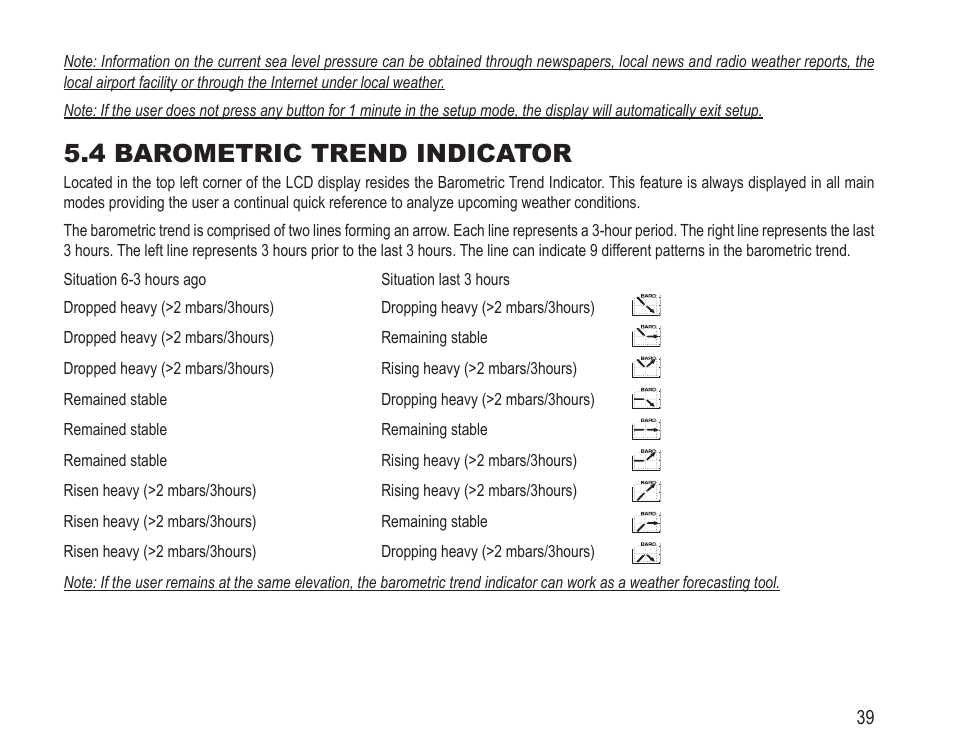 4 barometric trend indicator | SUUNTO Vector HR User Manual | Page 46 / 61