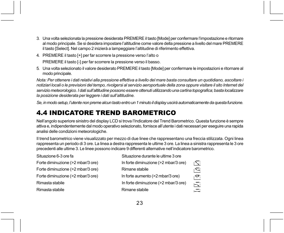 4 indicatore trend barometrico | SUUNTO Yachtsman User Manual | Page 159 / 270