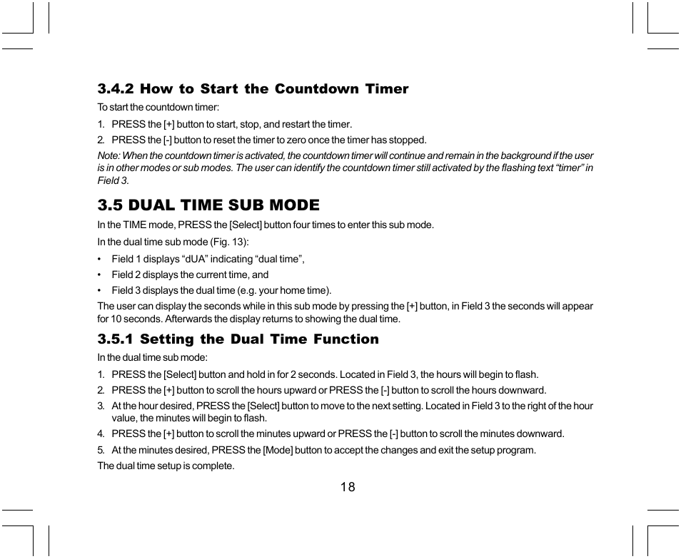 5 dual time sub mode | SUUNTO Yachtsman User Manual | Page 20 / 270