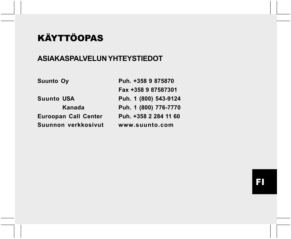 Käyttöopas | SUUNTO Yachtsman User Manual | Page 205 / 270