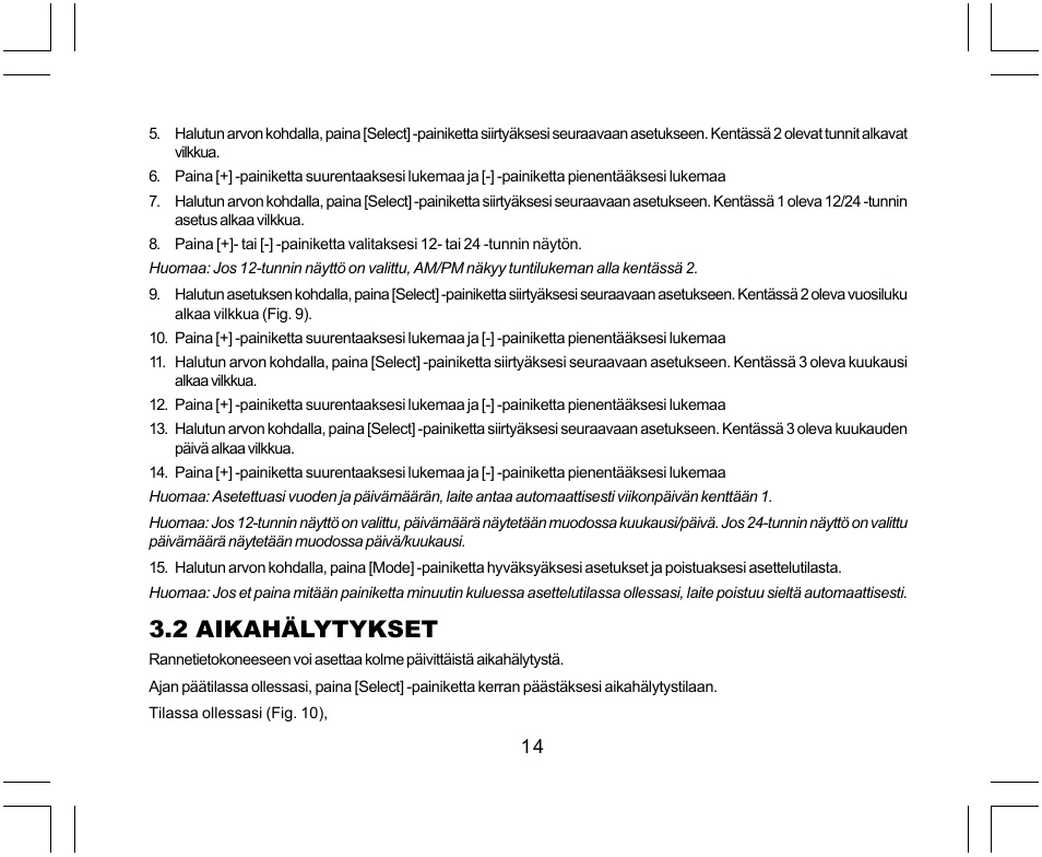 2 aikahälytykset | SUUNTO Yachtsman User Manual | Page 218 / 270