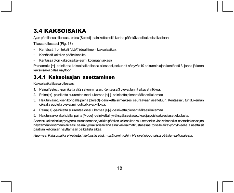 4 kaksoisaika, 1 kaksoisajan asettaminen | SUUNTO Yachtsman User Manual | Page 222 / 270