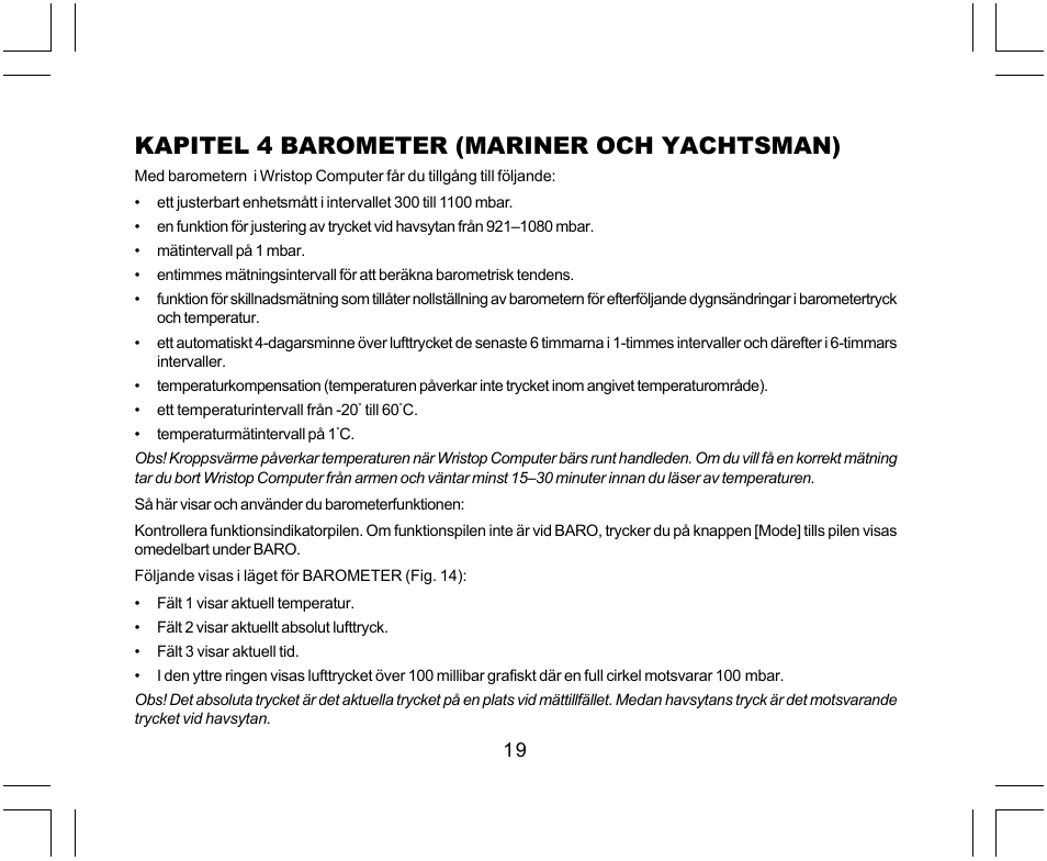 Kapitel 4 barometer (mariner och yachtsman) | SUUNTO Yachtsman User Manual | Page 255 / 270