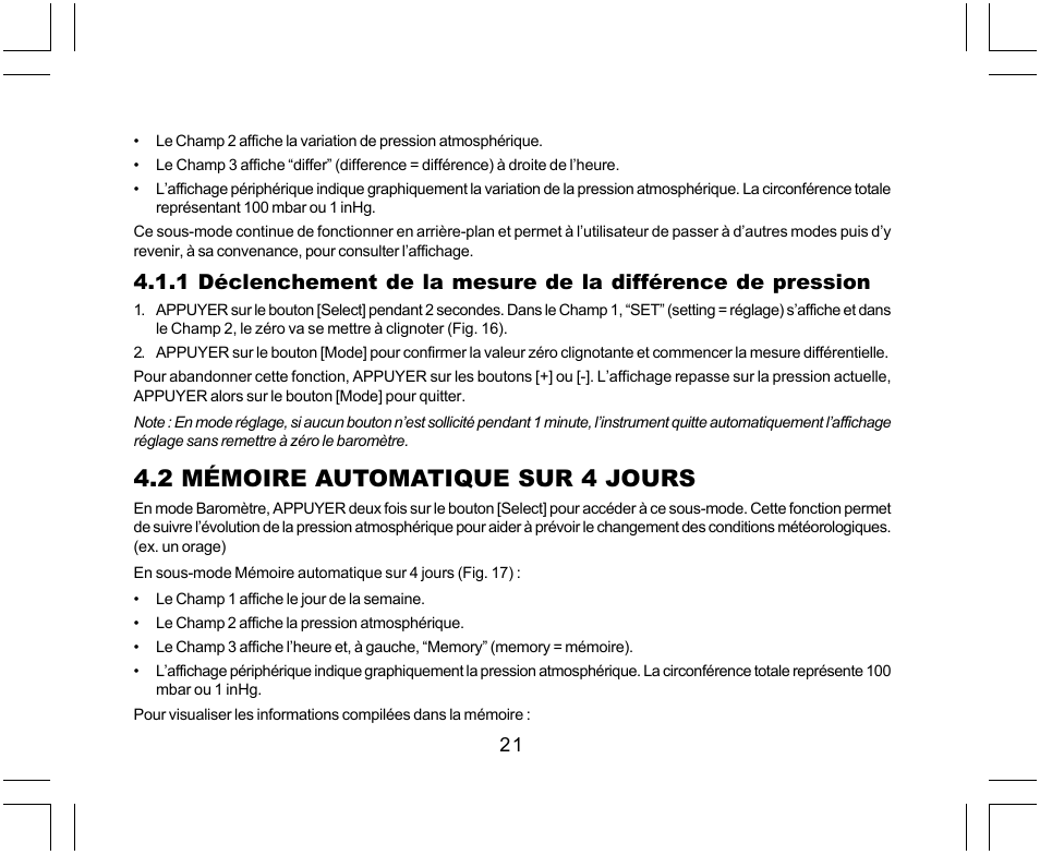 2 mémoire automatique sur 4 jours | SUUNTO Yachtsman User Manual | Page 55 / 270