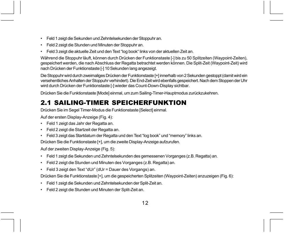 1 sailing-timer speicherfunktion | SUUNTO Yachtsman User Manual | Page 80 / 270