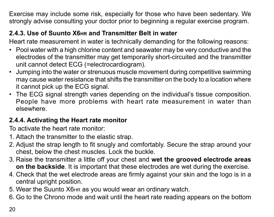SUUNTO X6HR User Manual | Page 22 / 69