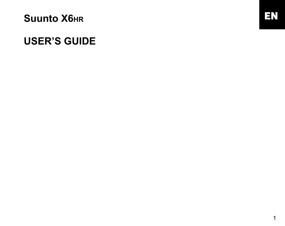 Suunto x6, User’s guide en | SUUNTO X6HR User Manual | Page 3 / 69