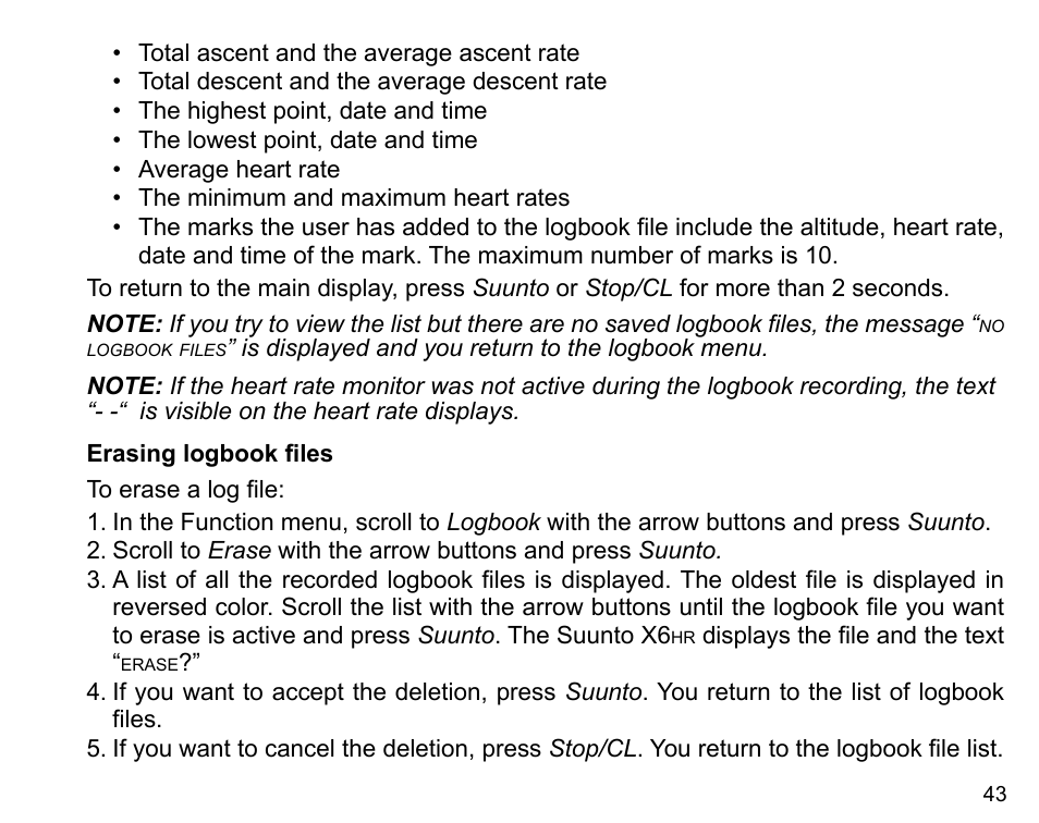 SUUNTO X6HR User Manual | Page 45 / 69