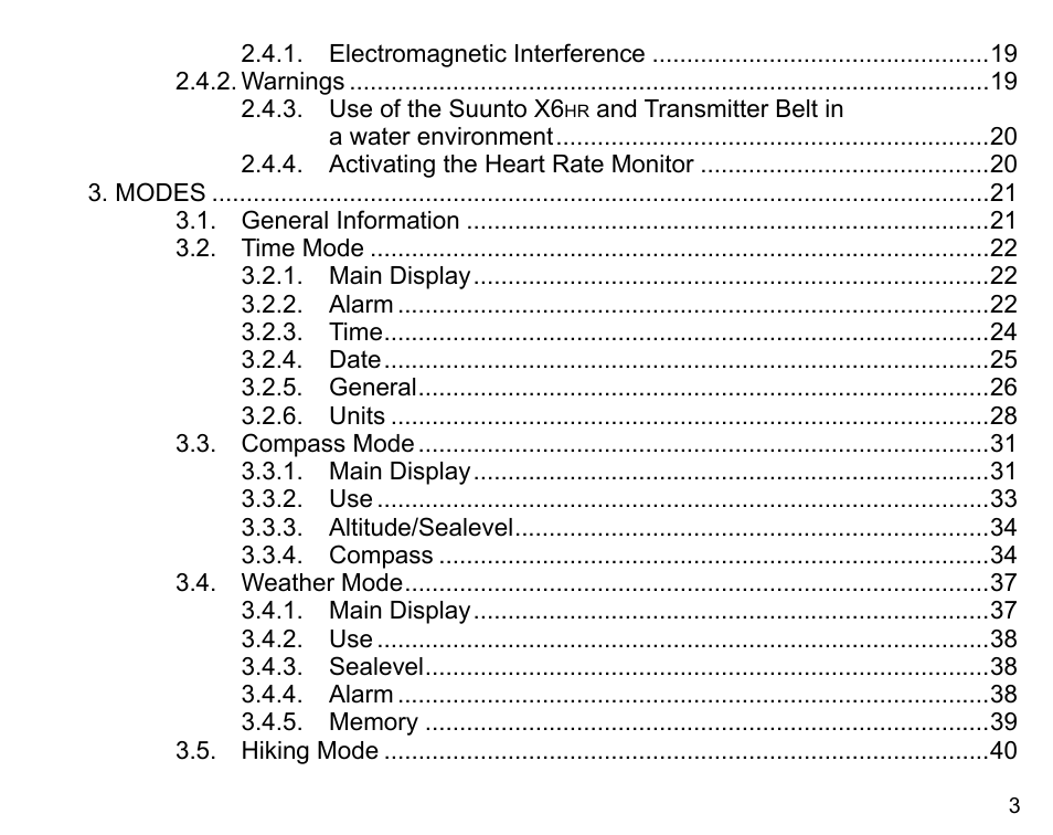 SUUNTO X6HR User Manual | Page 5 / 69