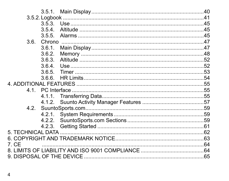 SUUNTO X6HR User Manual | Page 6 / 69