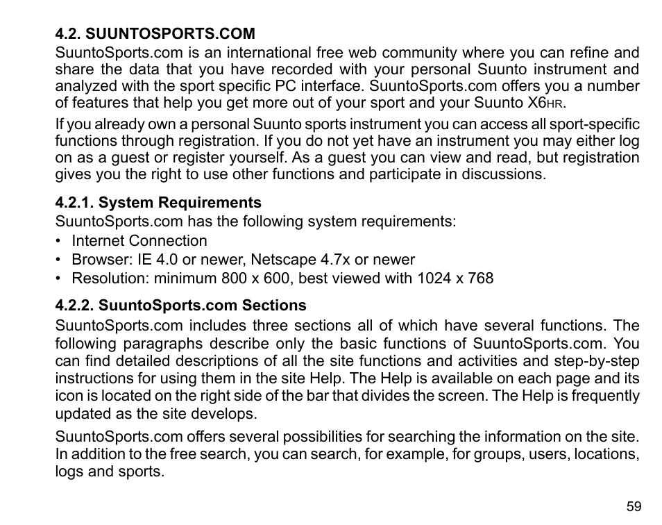 SUUNTO X6HR User Manual | Page 61 / 69