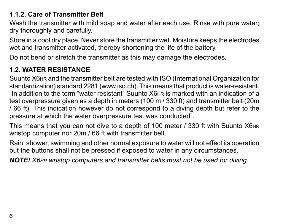 SUUNTO X6HR User Manual | Page 8 / 69