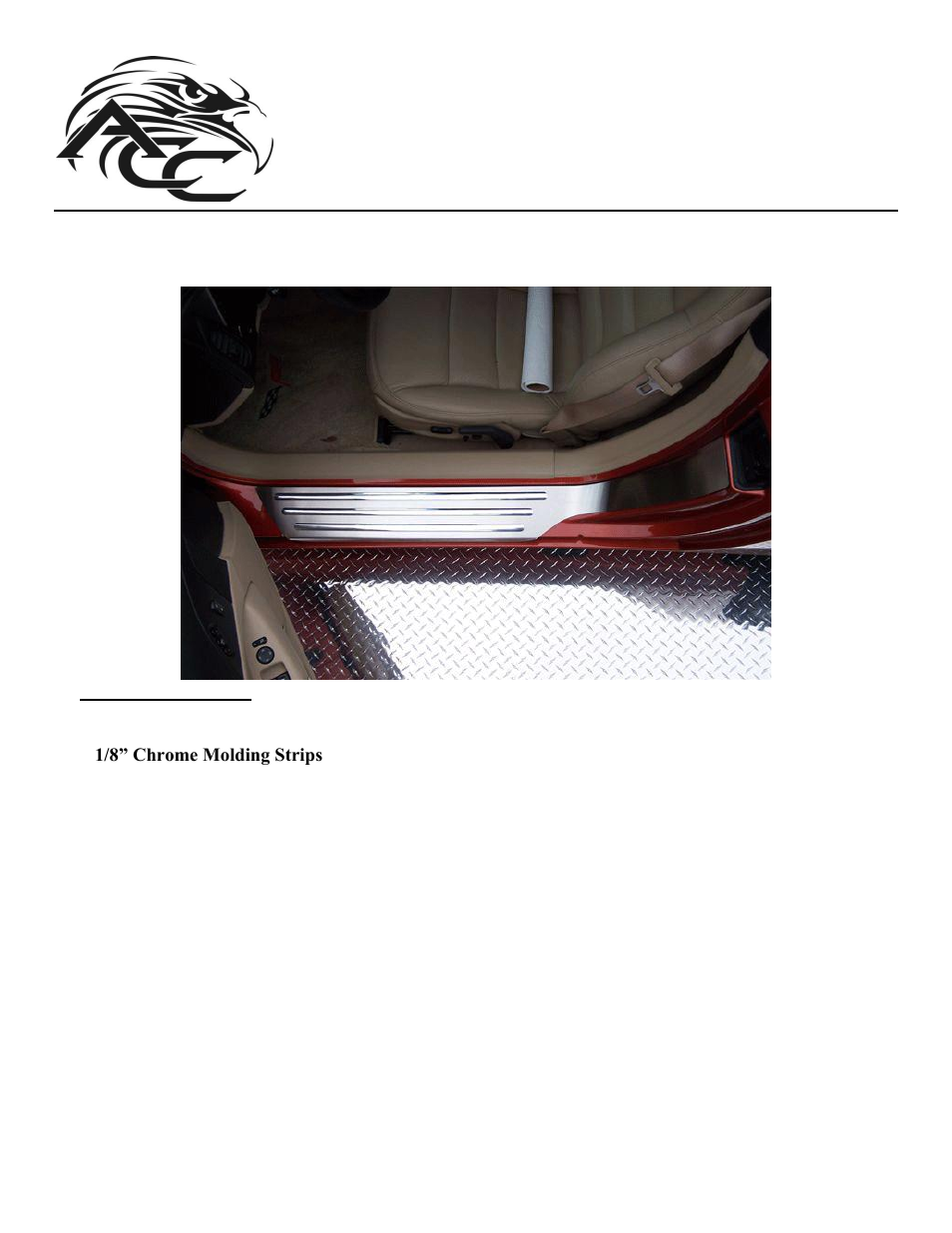 American Car Craft Corvette Doorsills Outer w_Chrome Ribs 2Pc 2005-2013 C6 User Manual | 2 pages