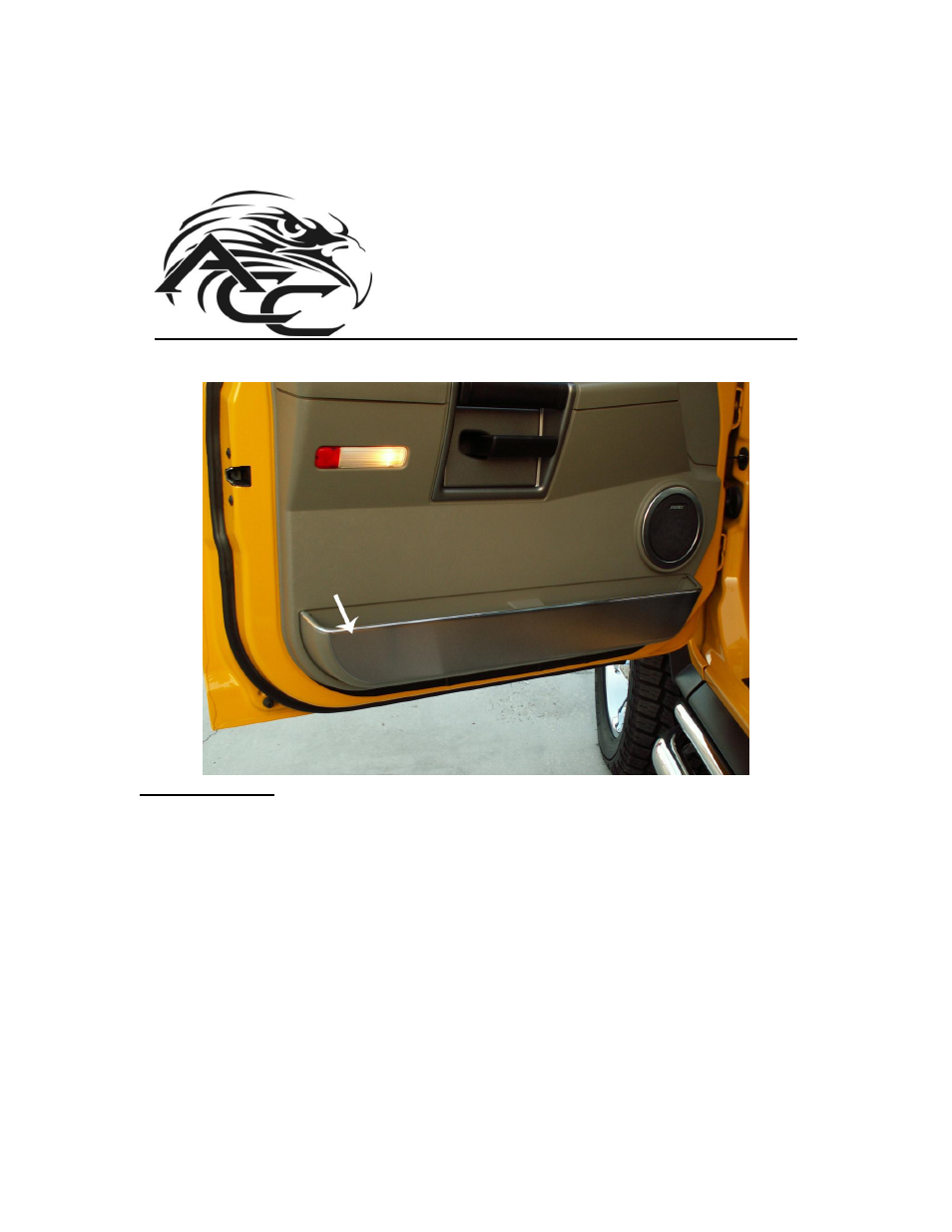 American Car Craft Hummer H2 Door Guards Brushed Front & Rear 4Pc 2003-2007 User Manual | 3 pages