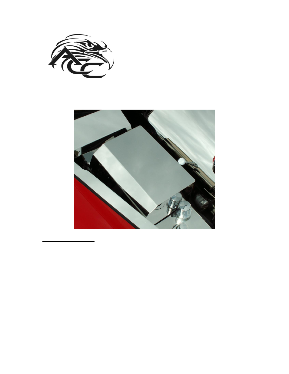 American Car Craft Corvette Fuse Box Cover Polished 2005-2013 C6 all User Manual | 2 pages