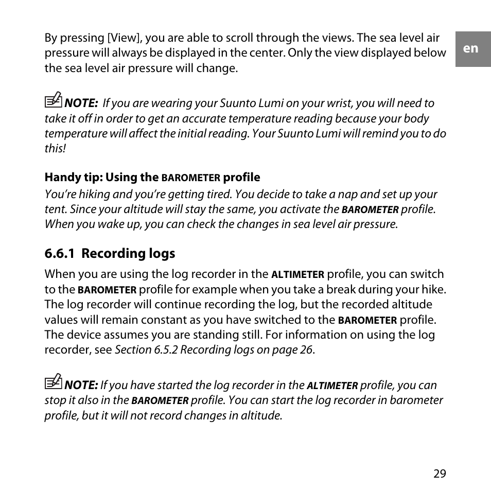 1 recording logs | SUUNTO LUMI User Manual | Page 32 / 49