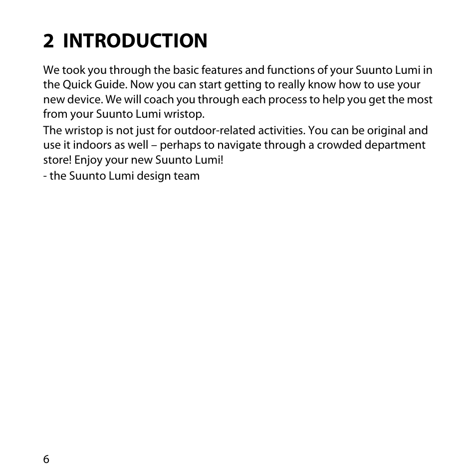 2 introduction | SUUNTO LUMI User Manual | Page 9 / 49