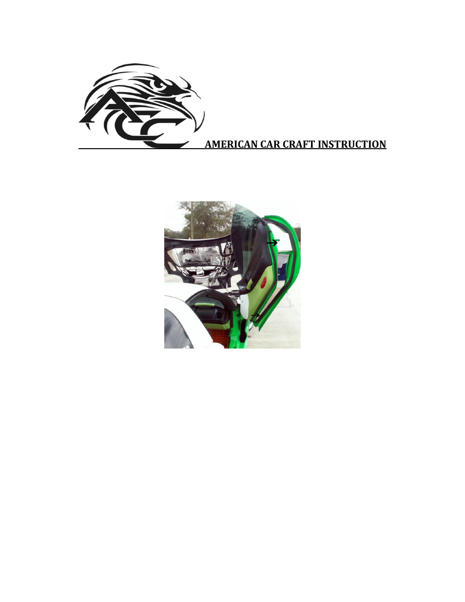 American Car Craft Corvette Door Jamb Covers - Lambo Style Doors 4Pc 1997-2004 C5 & Z06 User Manual | 2 pages