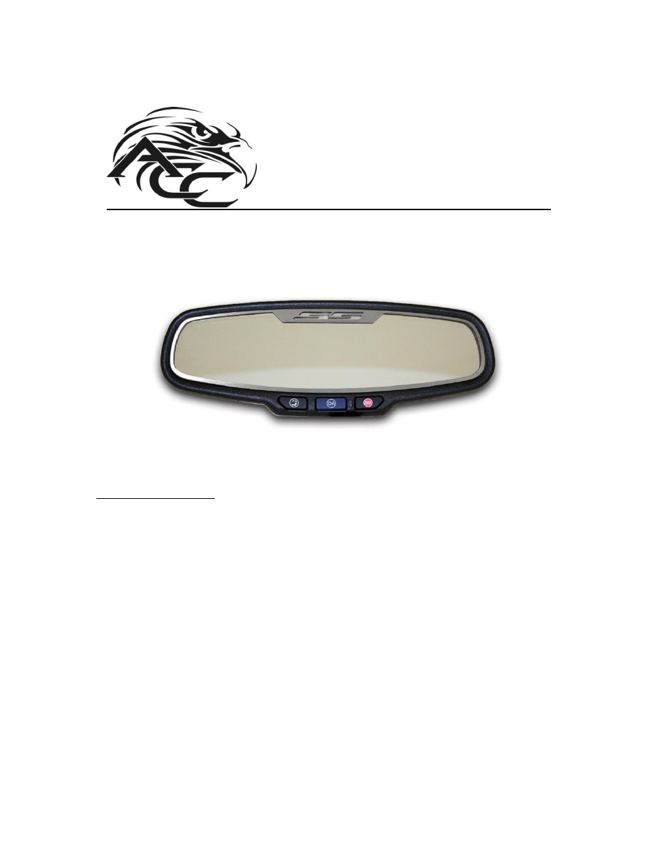 American Car Craft Camaro Rear View Mirror Trim "SS Style Brushed 2010-2012 Oval - no sensor" User Manual | 2 pages