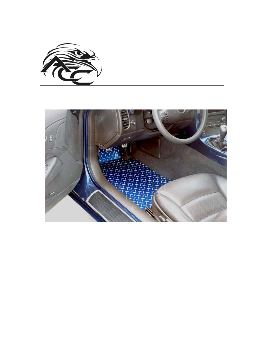 American Car Craft Corvette Floor Mats - Diamond Plate 2Pc Blue 2005-2013 C6 User Manual | 2 pages