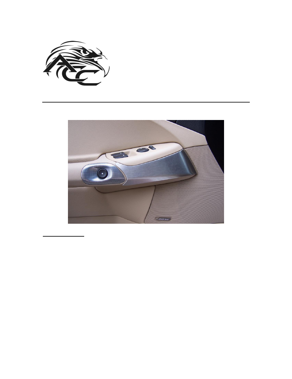 American Car Craft Corvette Door Knee Guard Driver Side only Brushed 2005-2013 C6 User Manual | 3 pages