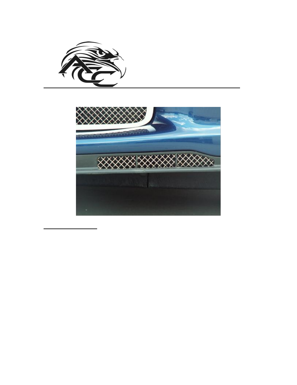 American Car Craft Corvette Air Dam Grilles Laser Mesh Polished 2006-2013 Z06+GS+ZR1 User Manual | 2 pages