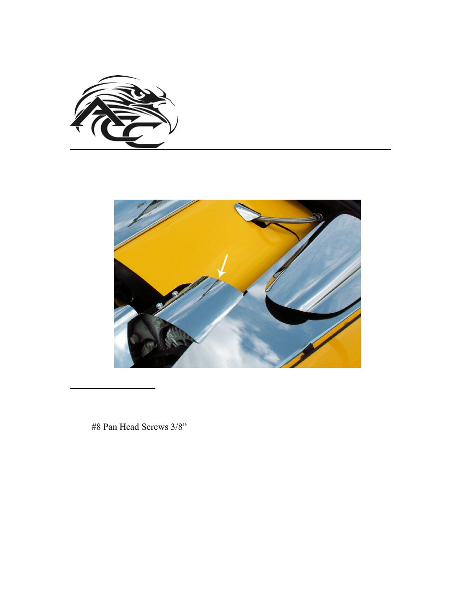 American Car Craft Corvette Alternator Cover Polished 2005-2013 C6 all User Manual | 3 pages