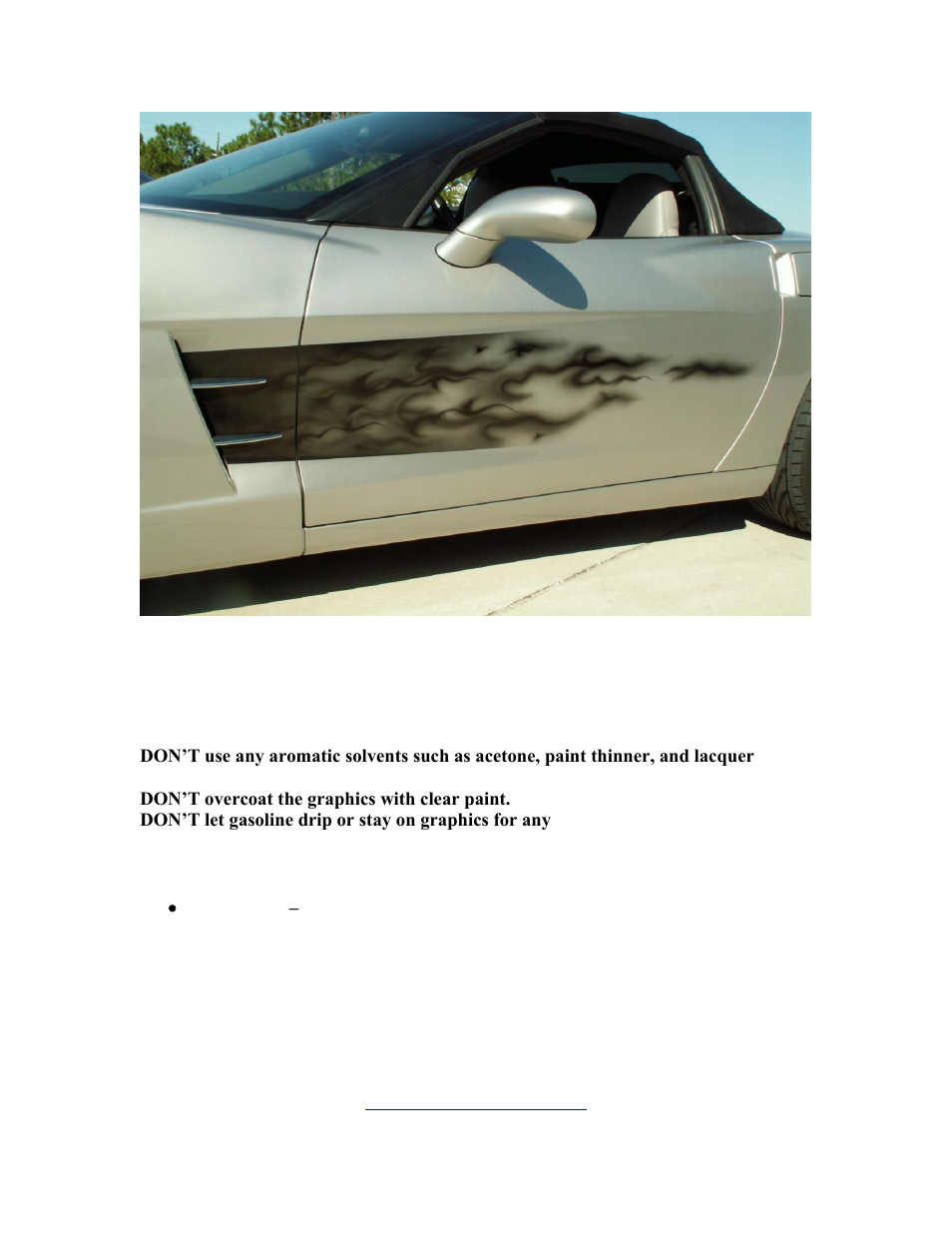 American Car Craft Corvette Side Graphic Sport Fade - Black Flame 2005-2013 C6 all User Manual | Page 3 / 3