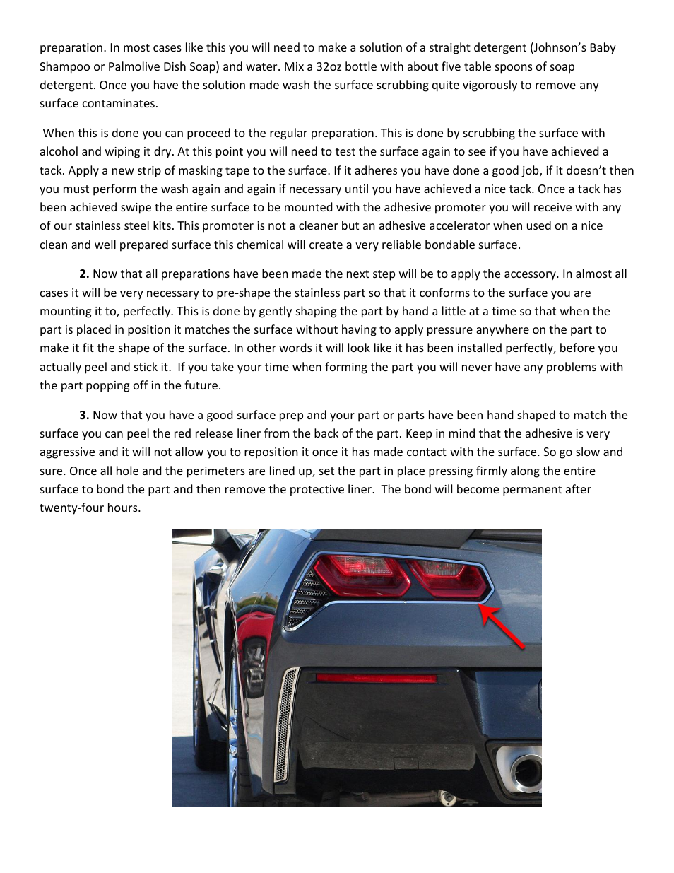 American Car Craft Corvette Stingray Taillight Trim Ring 2Pc Brushed 2014+ C7 User Manual | Page 2 / 3