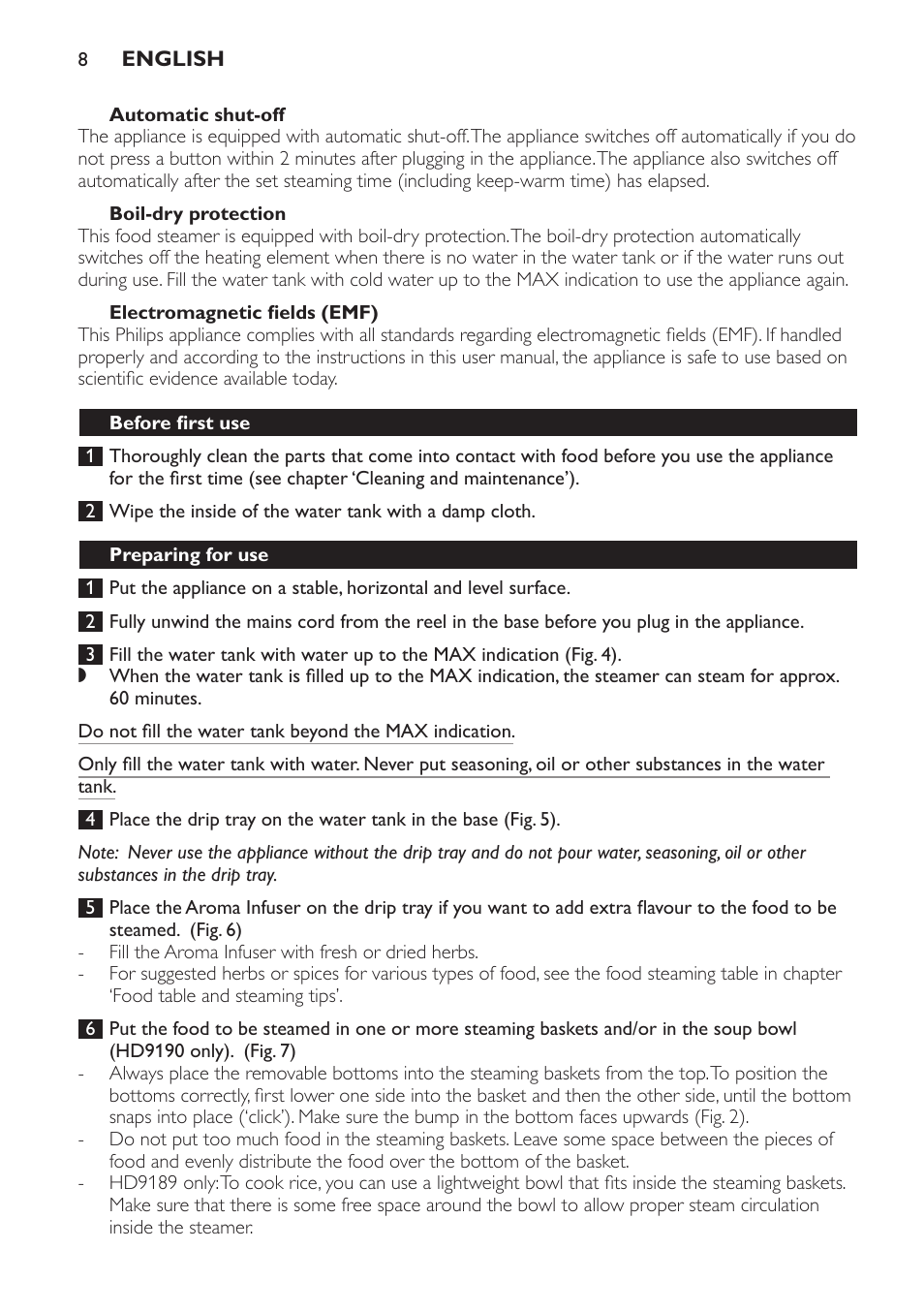 Philips HD9189 User Manual | Page 8 / 204