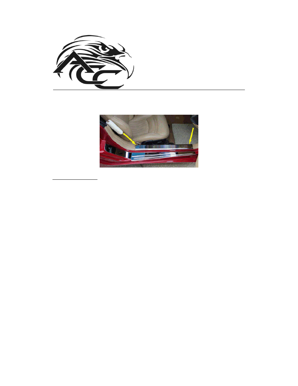 American Car Craft Corvette Doorsills Inner Polished 2pc 1997-2004 C5 & Z06 User Manual | 1 page
