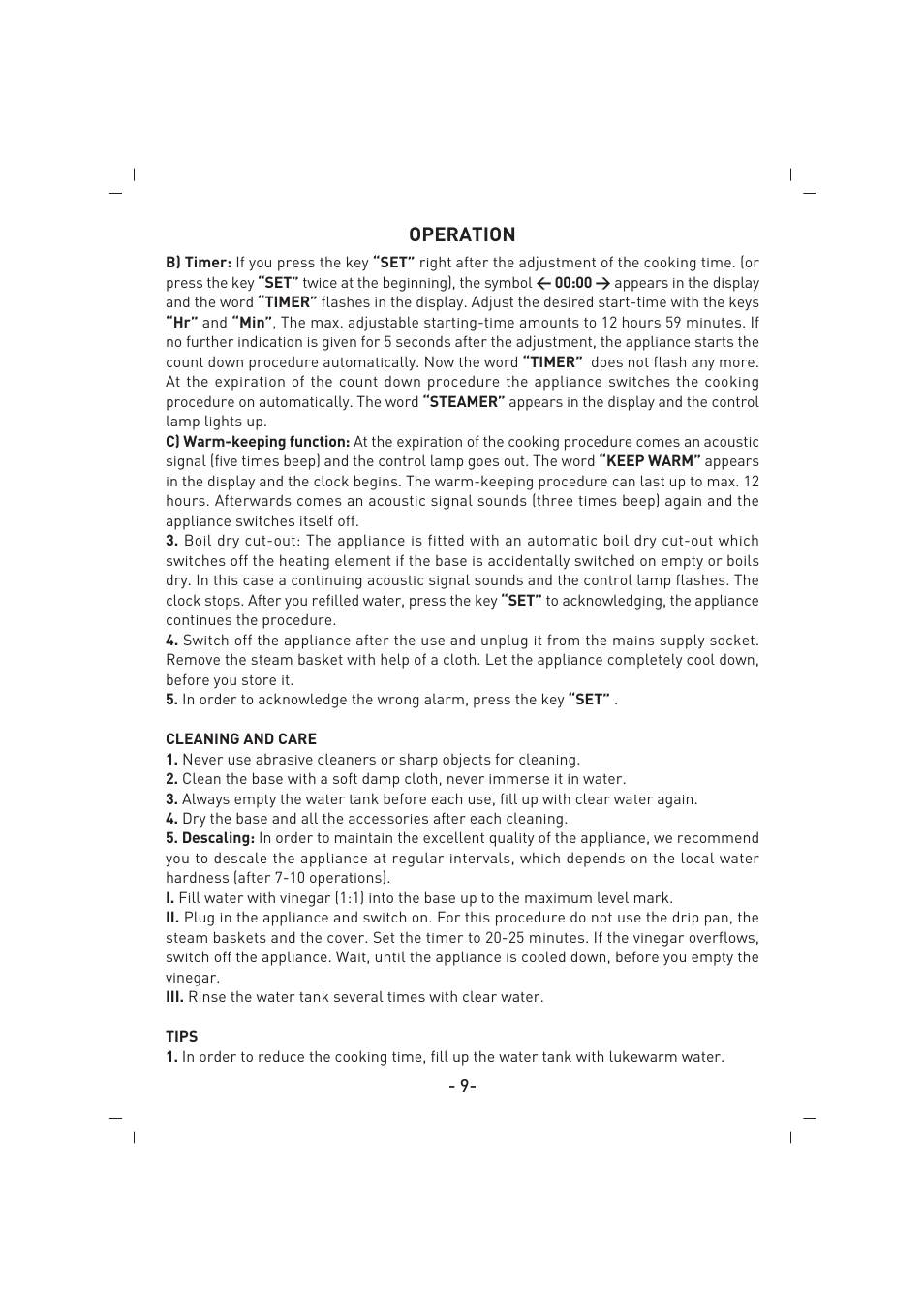 SINBO SFS 5707 User Manual | Page 10 / 43