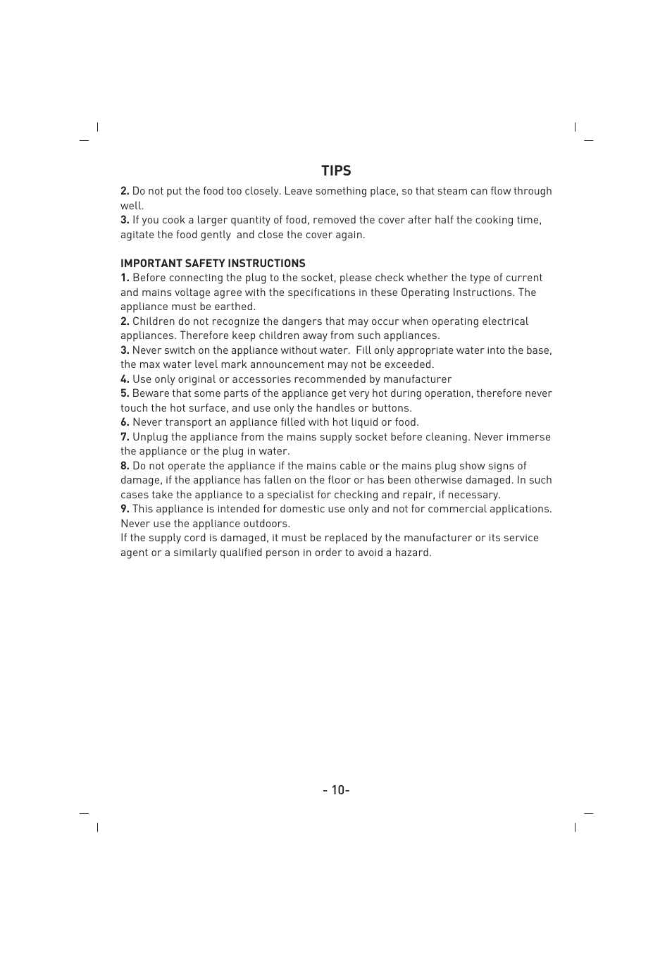 SINBO SFS 5707 User Manual | Page 11 / 43