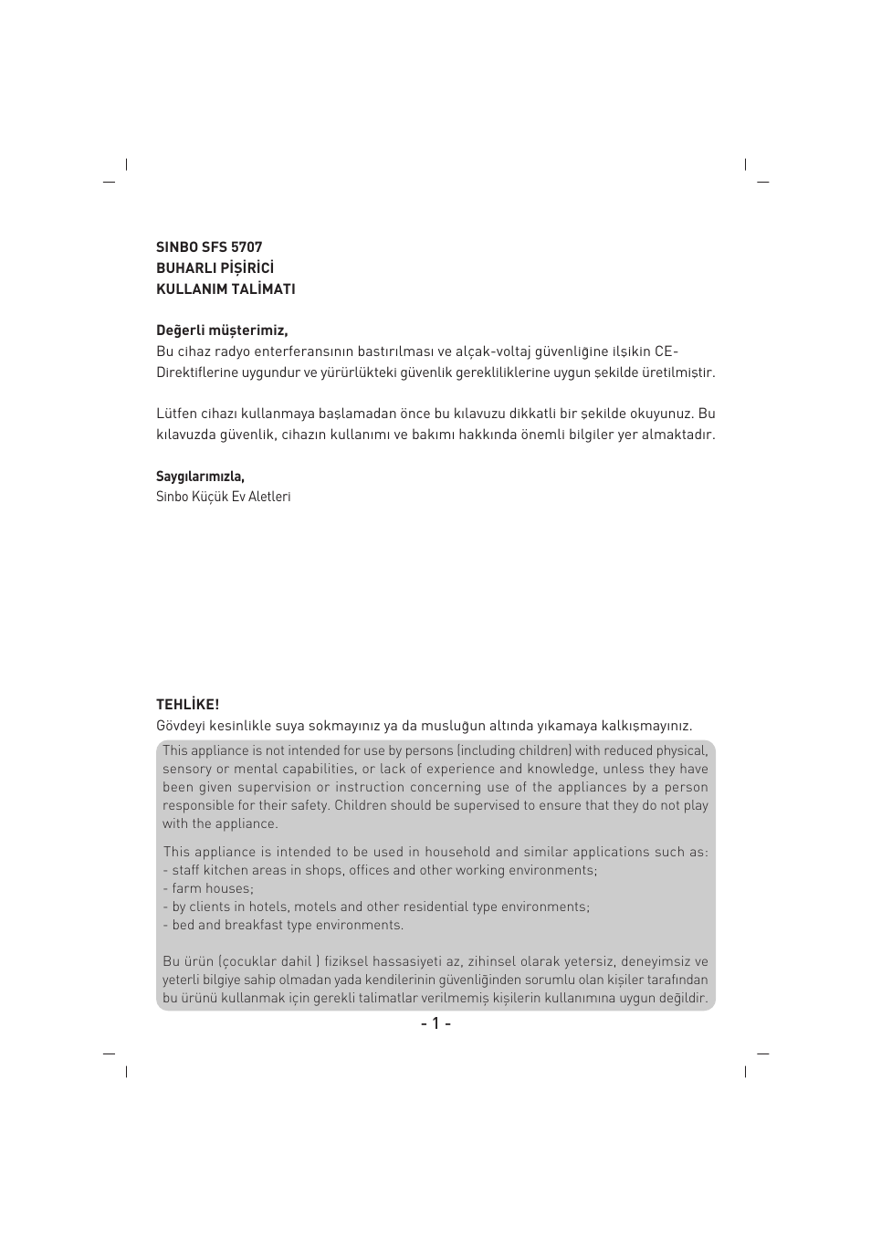 SINBO SFS 5707 User Manual | Page 2 / 43
