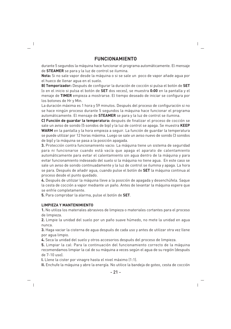 SINBO SFS 5707 User Manual | Page 22 / 43