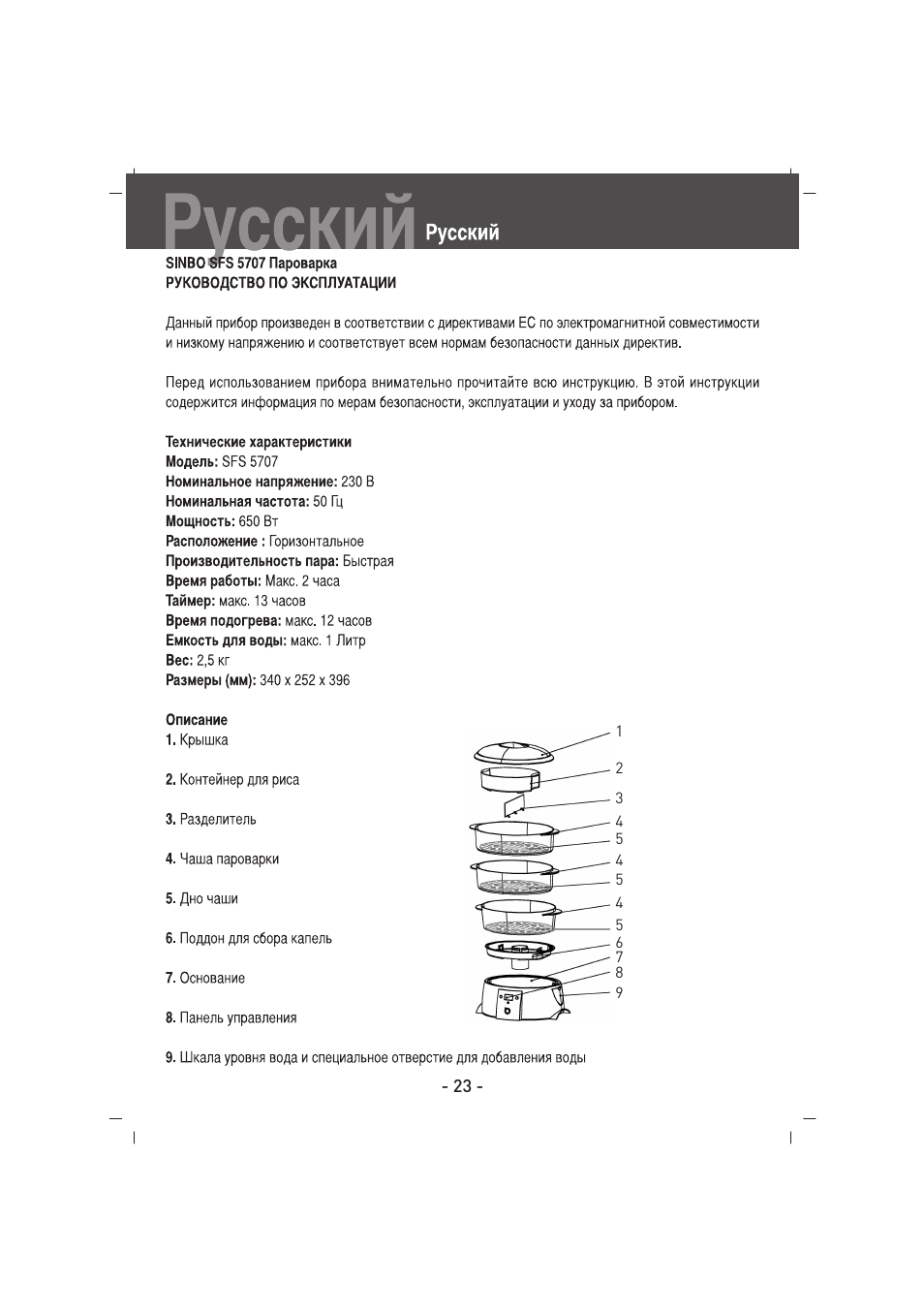 SINBO SFS 5707 User Manual | Page 24 / 43
