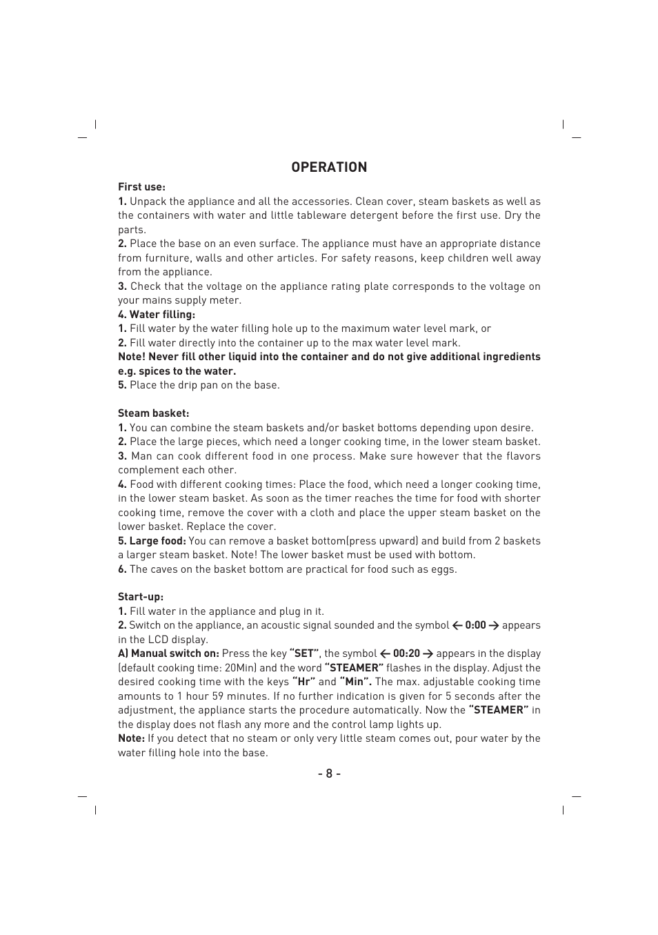 SINBO SFS 5707 User Manual | Page 9 / 43