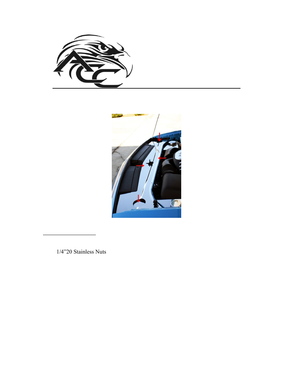 American Car Craft Challenger Header Plate Polished 4Pc 2008-2013 User Manual | 3 pages