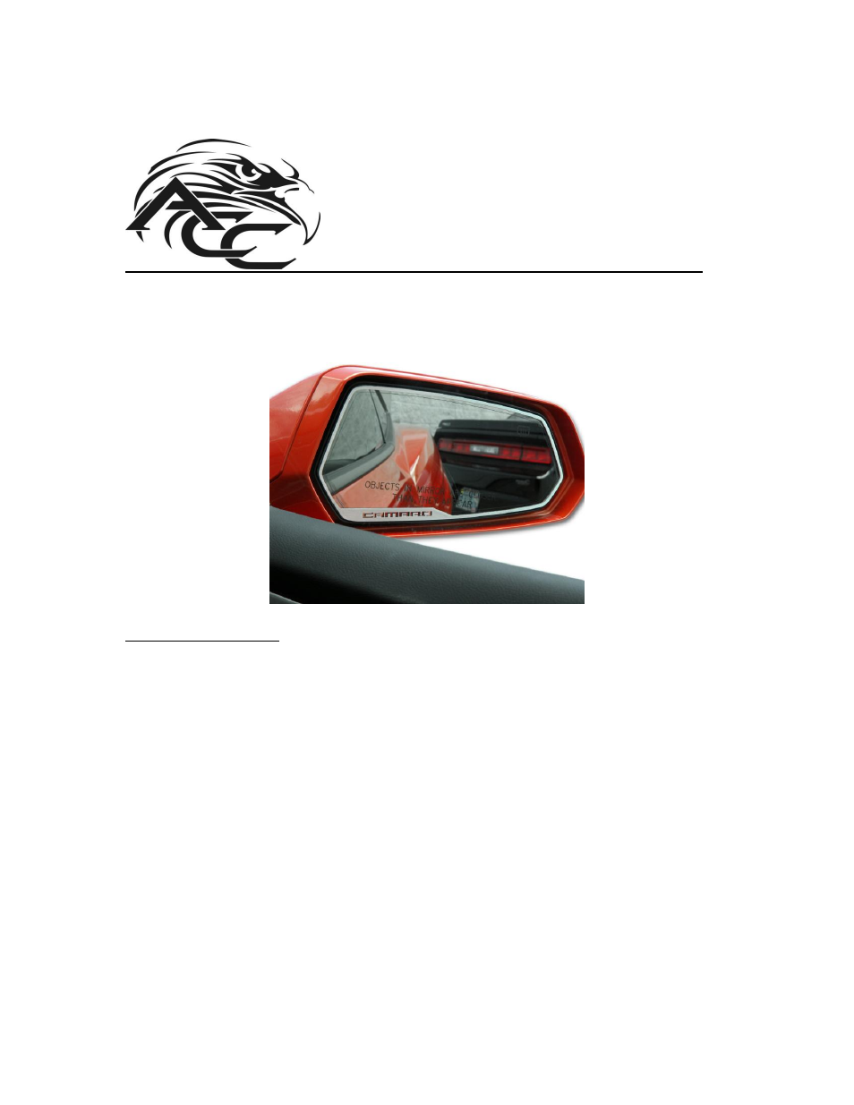 American Car Craft Camaro Side View Mirror Trim "Camaro Style Brushed 2Pc 2010-2013" User Manual | 2 pages