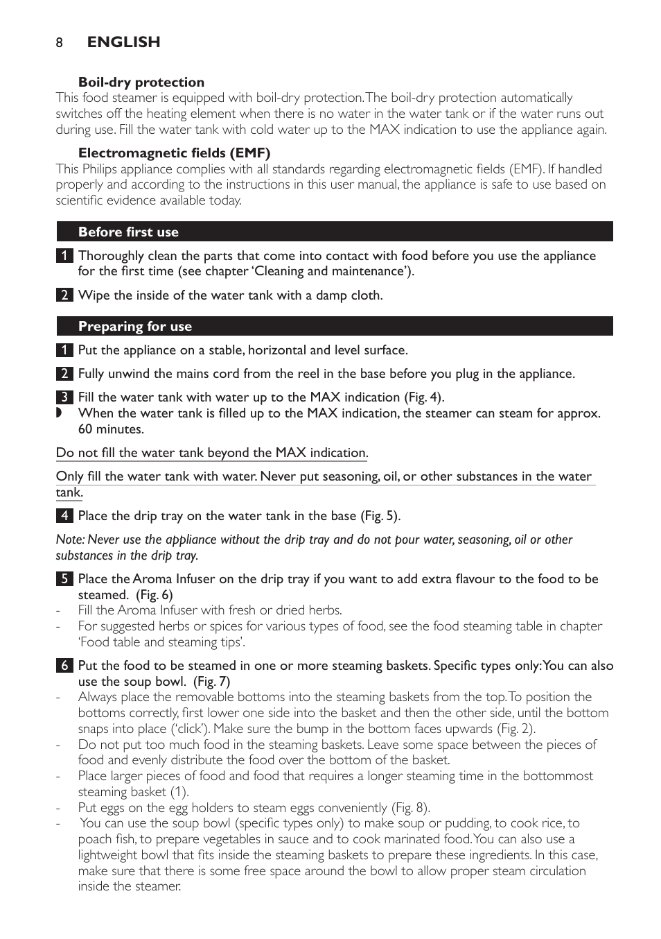 Philips HD9149 User Manual | Page 8 / 168