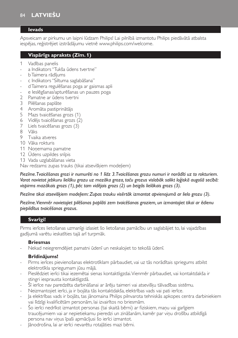 Latviešu | Philips HD9149 User Manual | Page 84 / 168