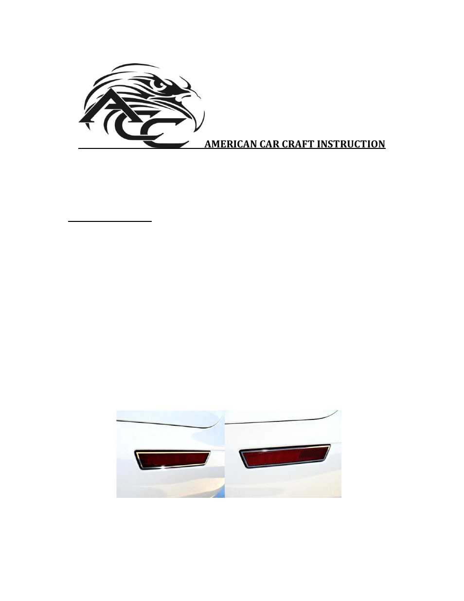 American Car Craft Dodge Challenger Side Marker Trim 4Pc Polished 2008-2013 User Manual | 1 page