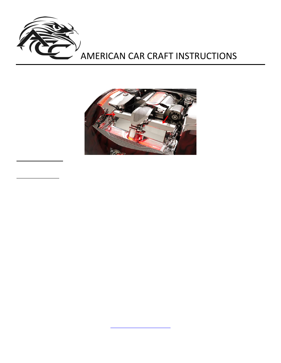 American Car Craft Corvette Radiator Cover Polished 1997-2004 C5 & Z06 User Manual | 1 page