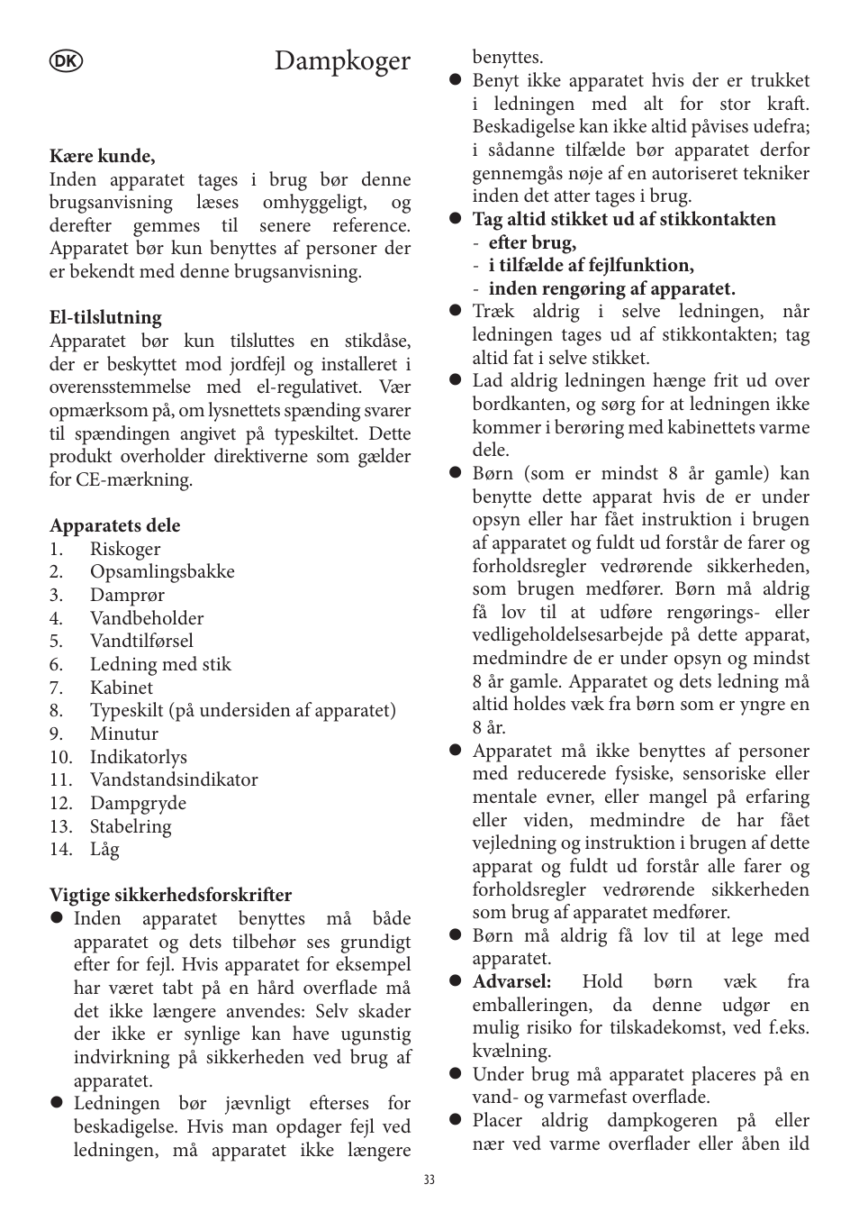 Dampkoger | SEVERIN DG 2438 User Manual | Page 33 / 62