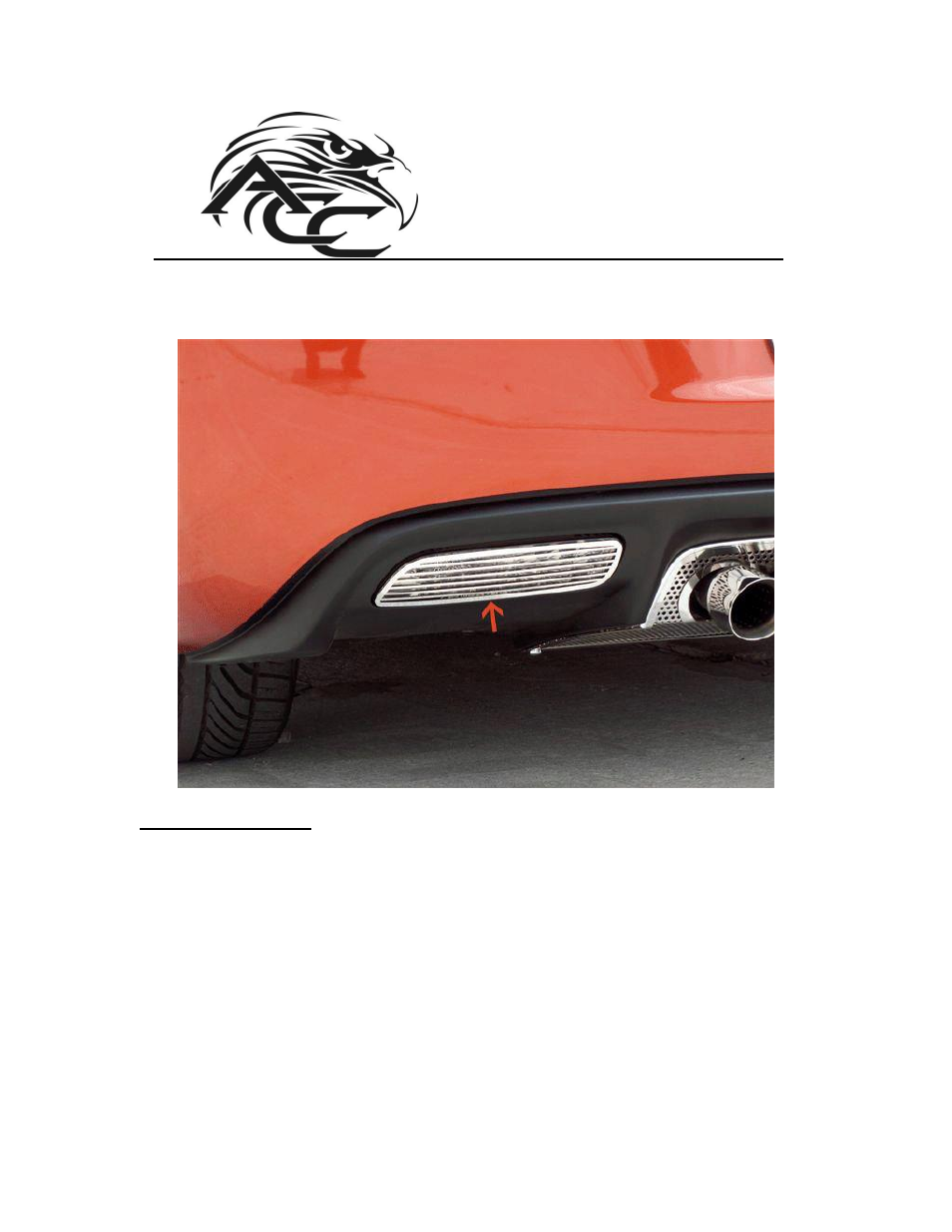 American Car Craft Corvette Reverse Light Covers Polished Billet Style 2005-2013 C6 all User Manual | 2 pages