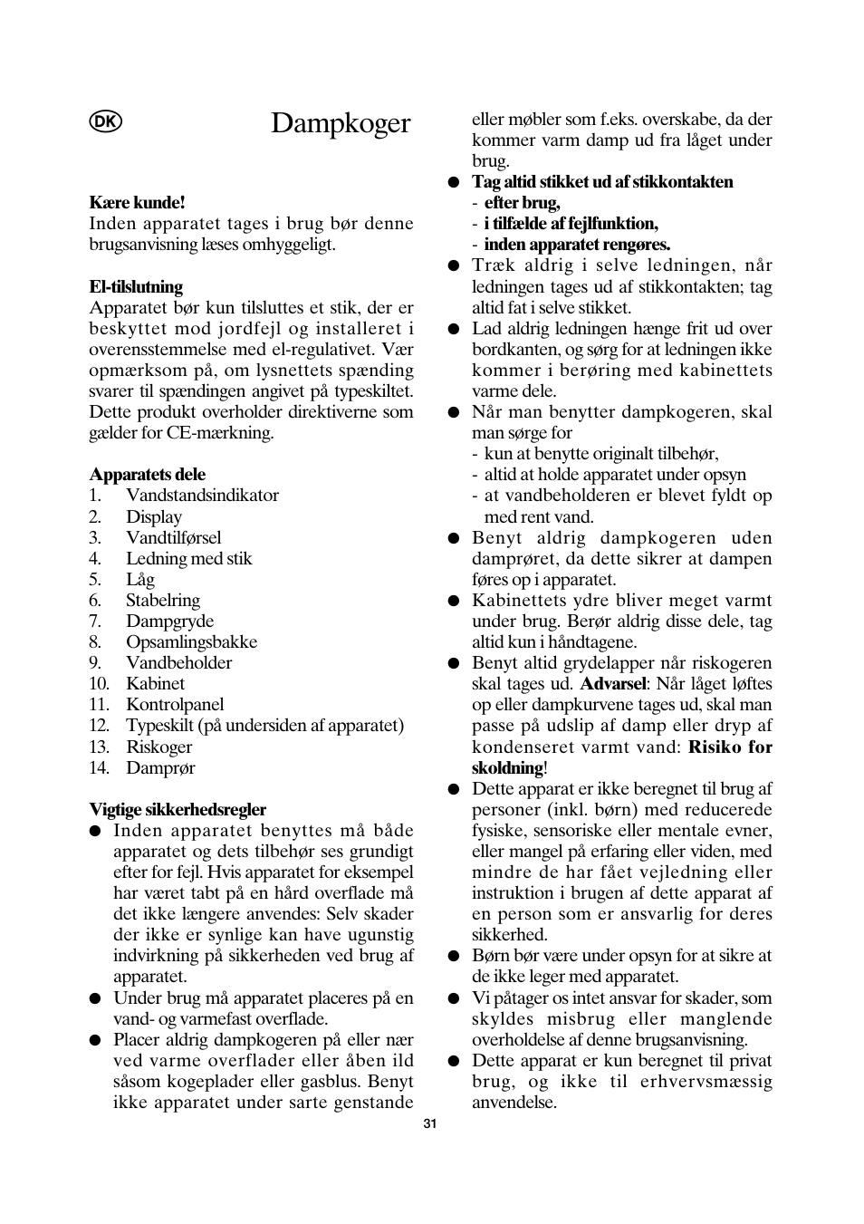 Dampkoger | SEVERIN DG 2428 User Manual | Page 34 / 68