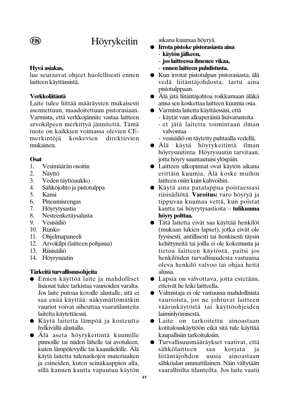 Höyrykeitin | SEVERIN DG 2428 User Manual | Page 44 / 68