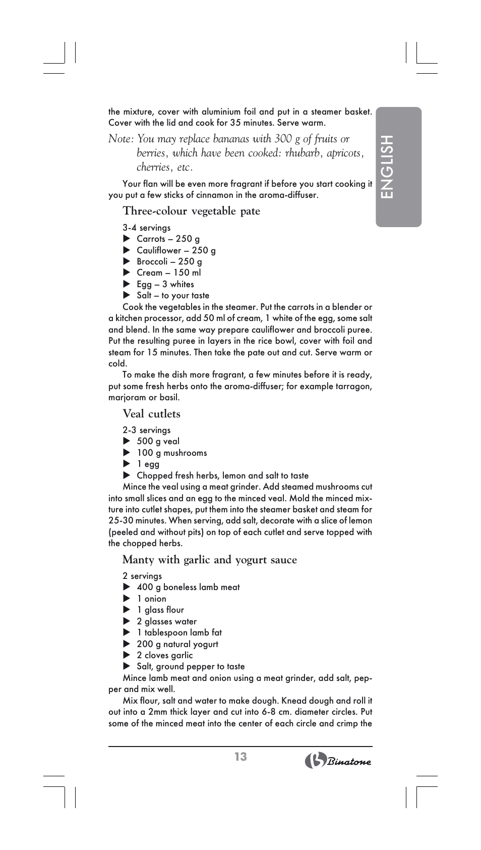 English | Binatone FS-202 User Manual | Page 13 / 66