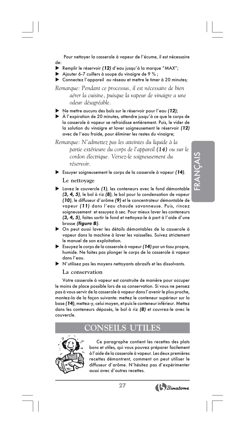 Français, Conseils utiles | Binatone FS-202 User Manual | Page 27 / 66