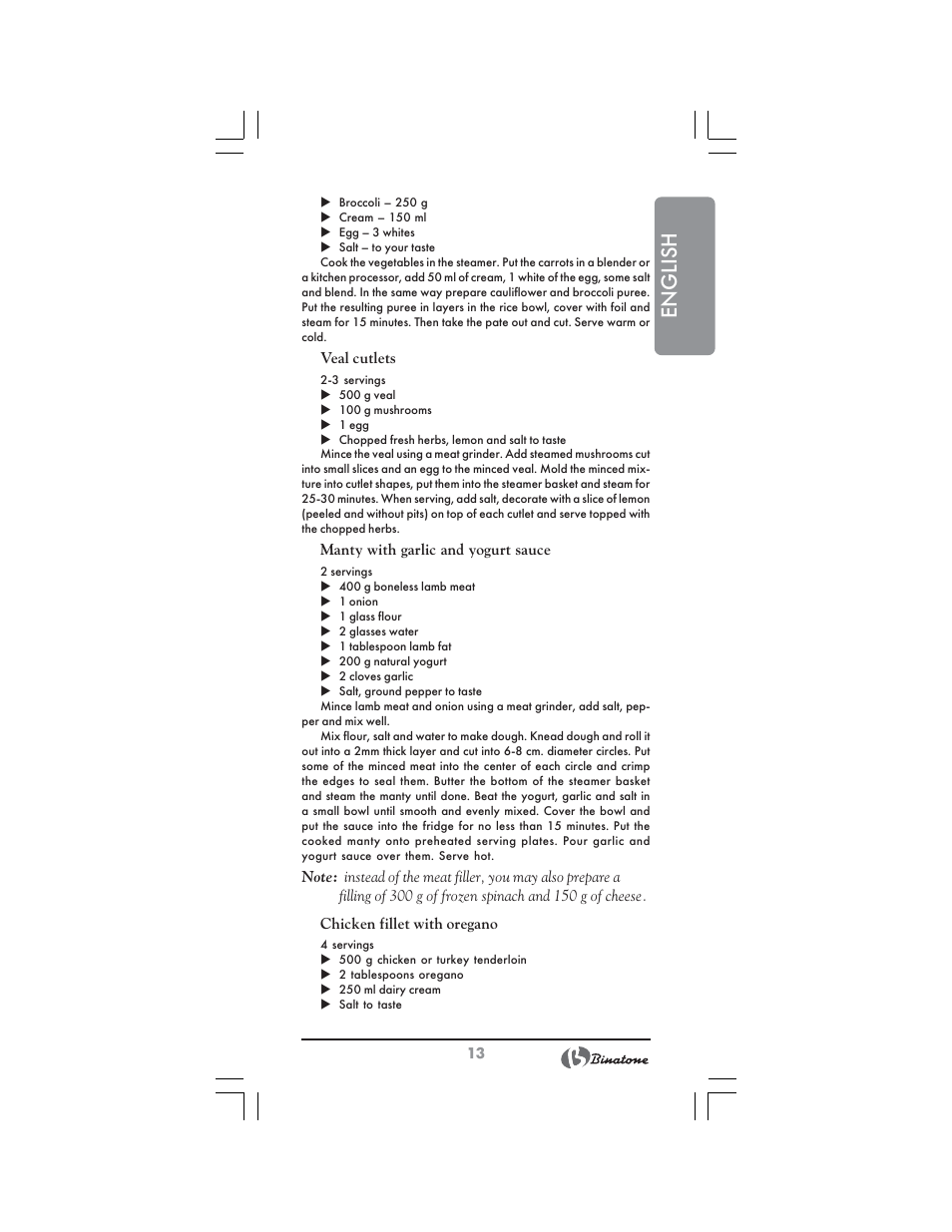 English | Binatone FS-3210 User Manual | Page 13 / 66